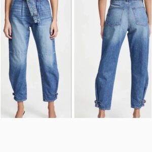 Veronica Beard Jeans Addie Extra High Rise PaperBag Tapered Beacon 26/Size 6